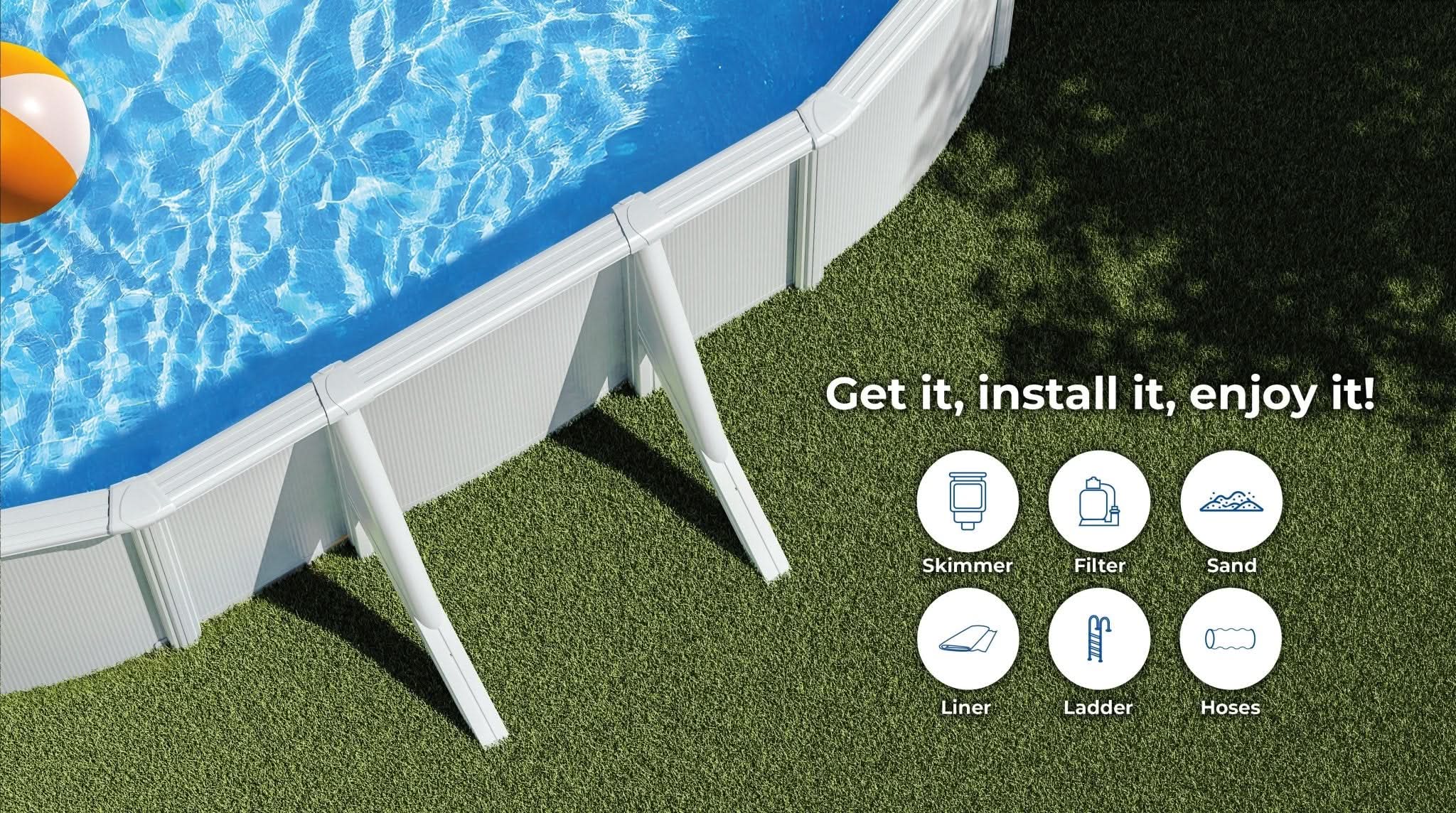 Gre - Piscina desmontable Fidji Ovalada - BricoandPool