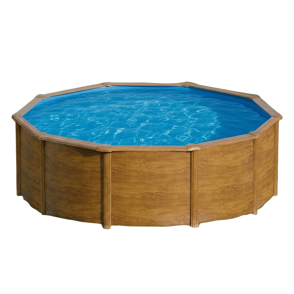 Gre - Piscina Pacific Circular Imitación Madera - BricoandPool