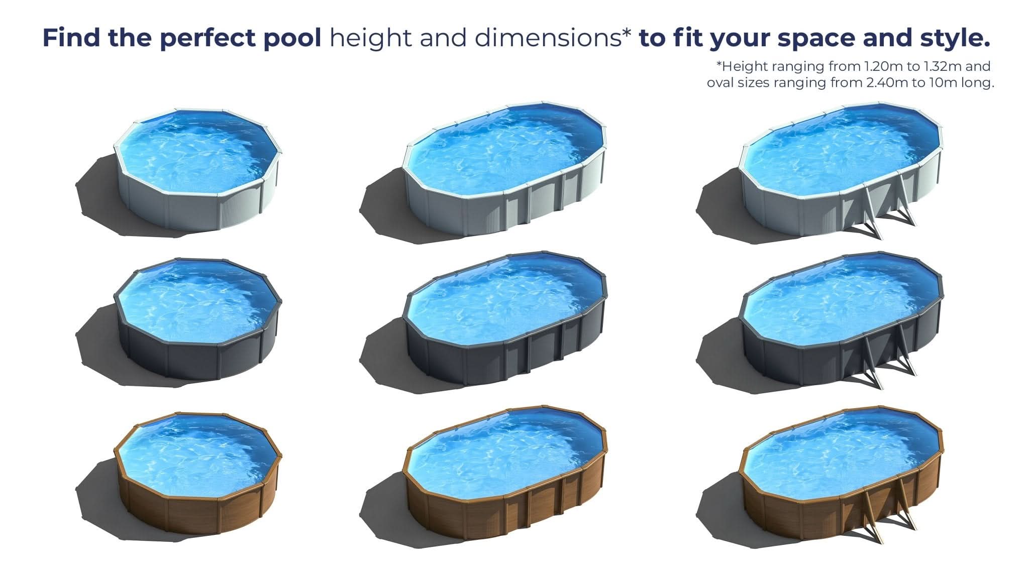 Gre - Piscina Pacific Circular Imitación Madera - BricoandPool