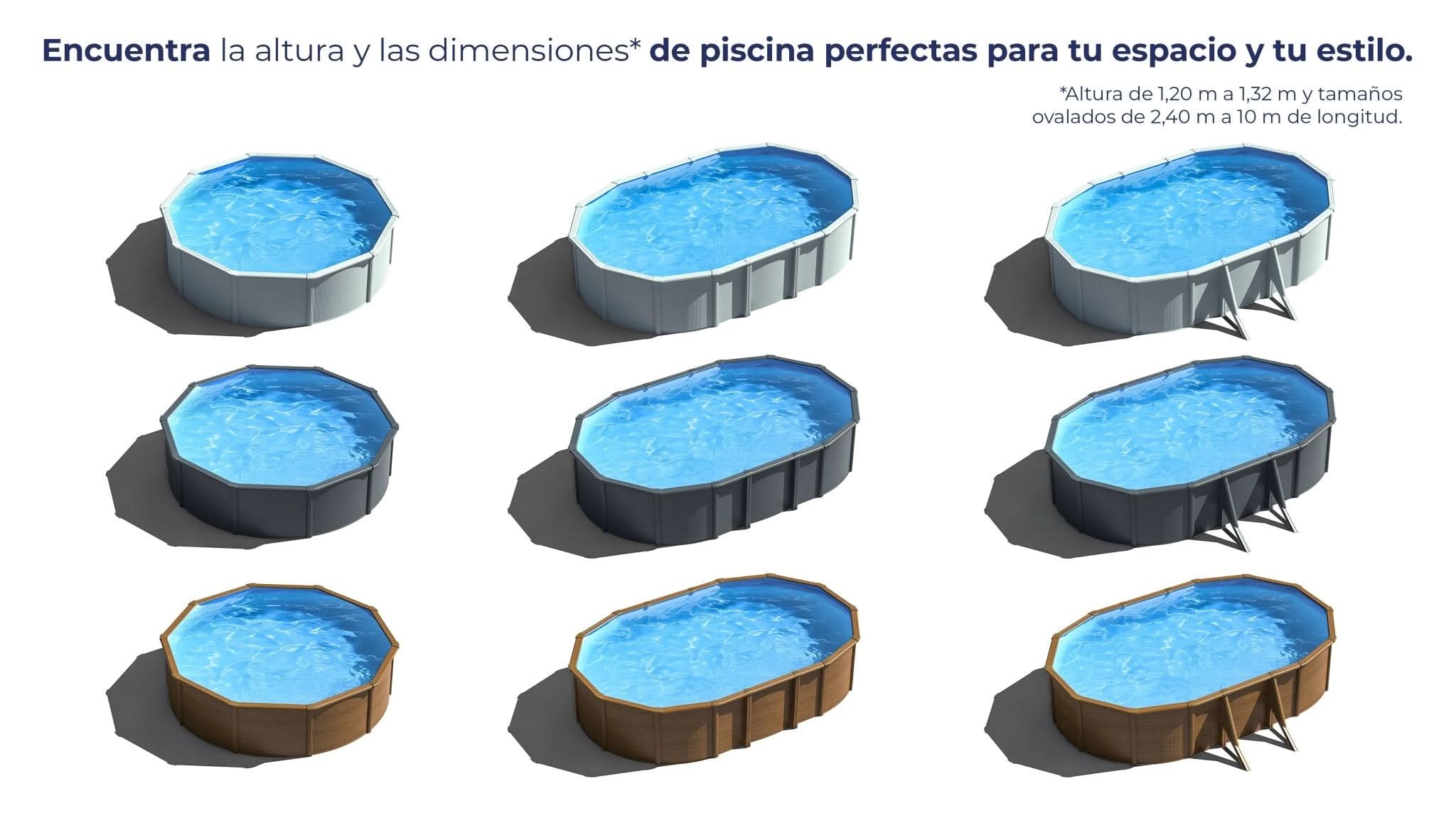 Gre - Piscina Pacific Ovalada Imitación Madera - BricoandPool