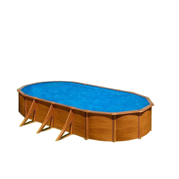 Piscina fuori terra effetto legno Gre Sicilia Ovale 500x300x120