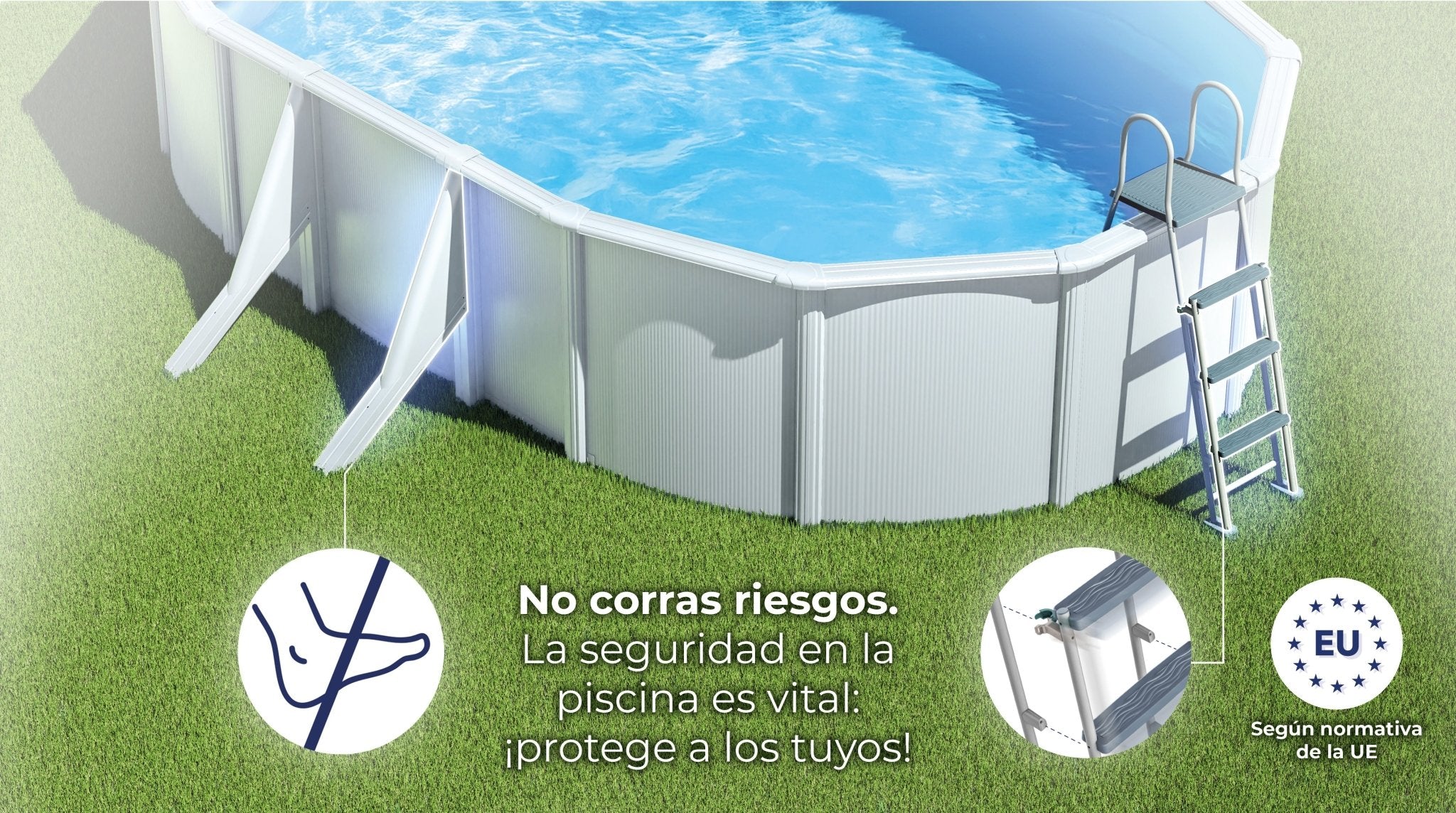 Gre - Piscina Wet ovalada chapa blanca depuradora - BricoandPool