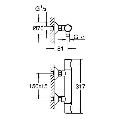 Grohe - Grohtherm 500 Termostato de ducha 1/2″ - BricoandPool