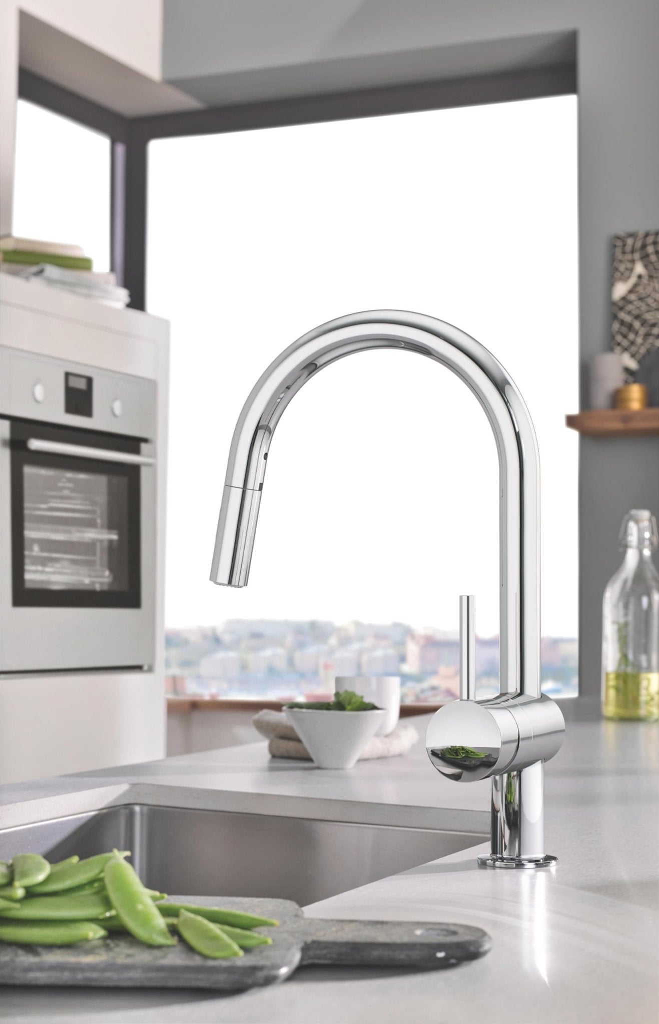 Grohe - Minta Monomando grifo de cocina con caño extraíble cromo - BricoandPool