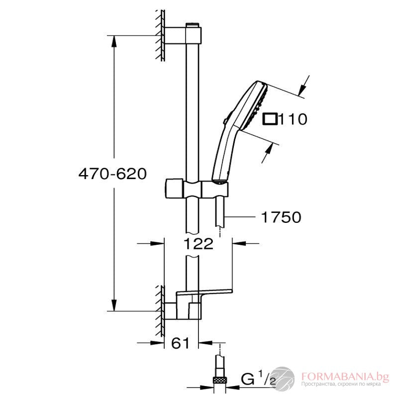 Grohe - Tempesta Cube 110 Conjunto de ducha con barra 2 chorros (Rain, Jet) - BricoandPool