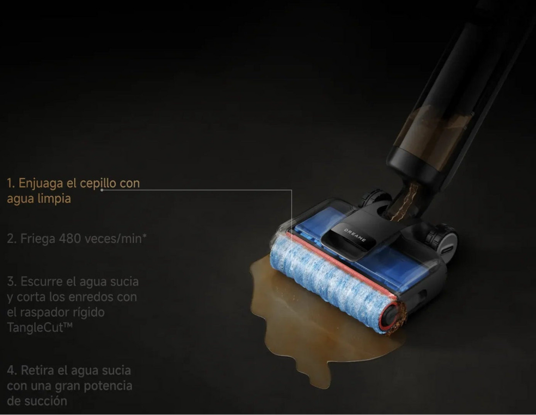 Enjuaga el cepillo con agua limpia