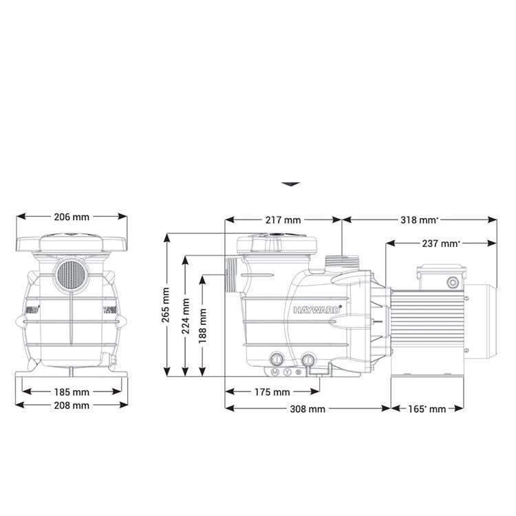 HAYWARD - Bomba de piscina Powerline - BricoandPool
