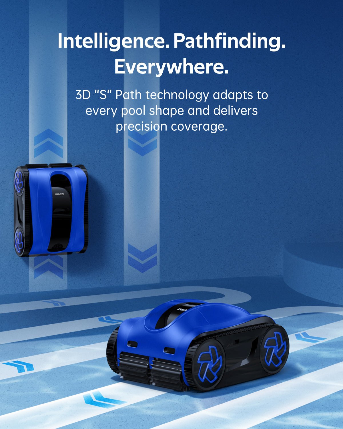 iGarden - K80 azul Robot Limpiafondos de piscina de batería sin cable - BricoandPool