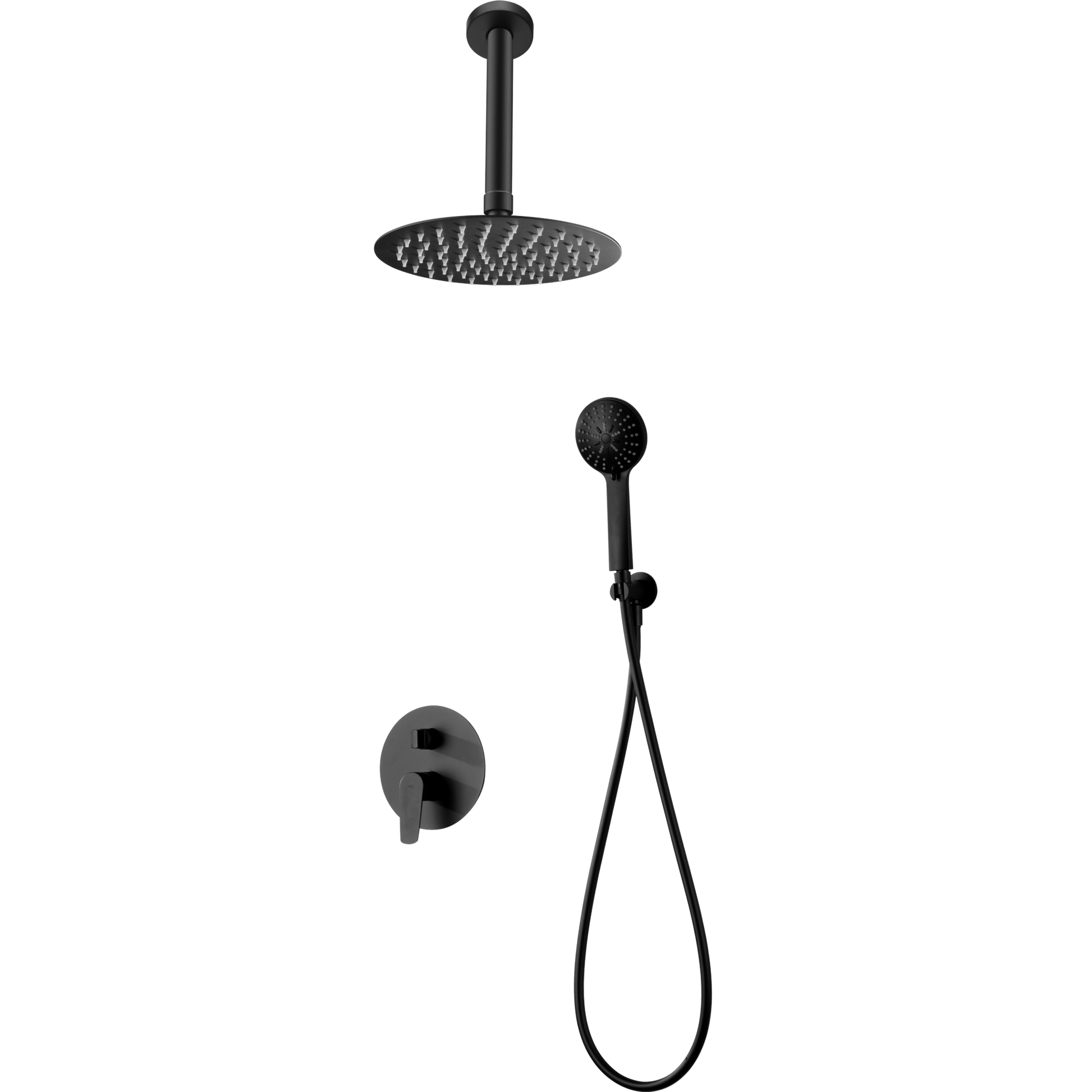 Imex - Conjunto de ducha empotrado monomando Bruselas negro mate - BricoandPool