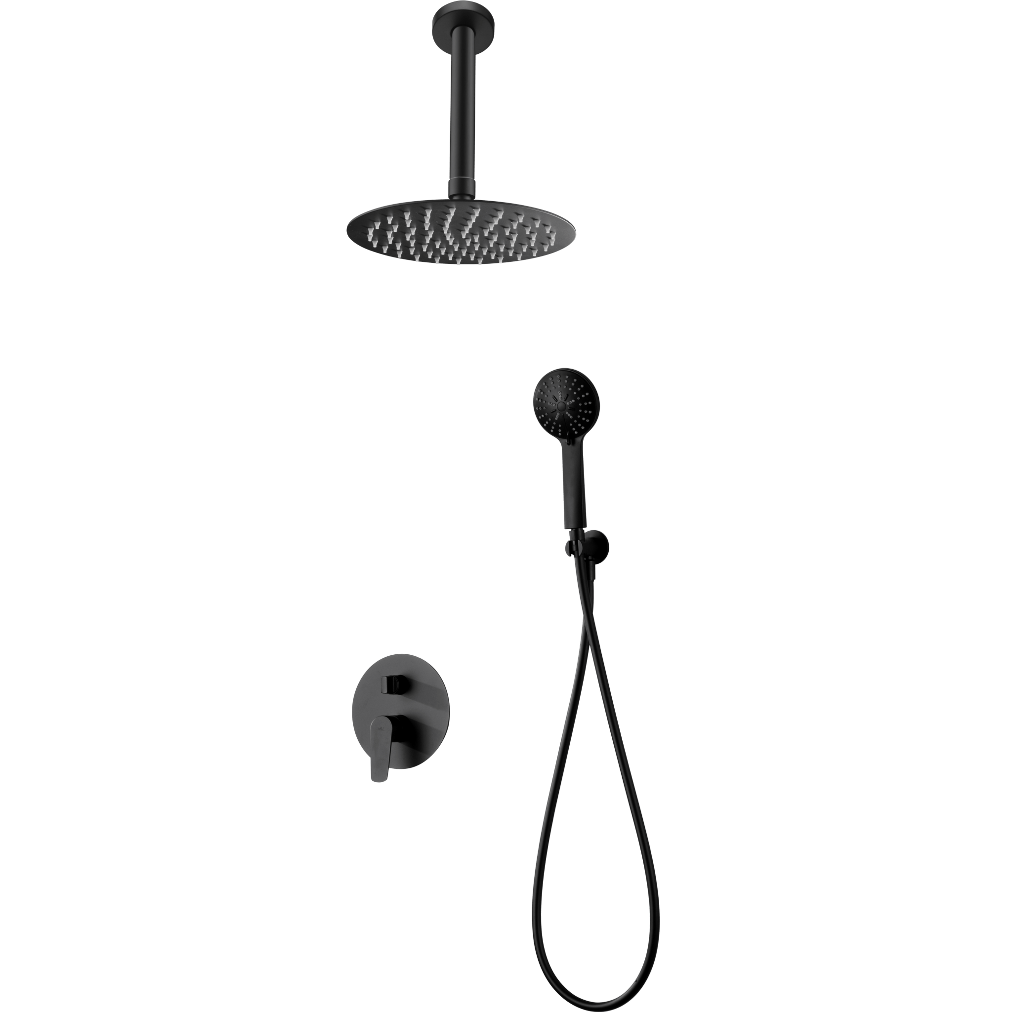 Imex - Conjunto de ducha empotrado monomando Bruselas negro mate - BricoandPool