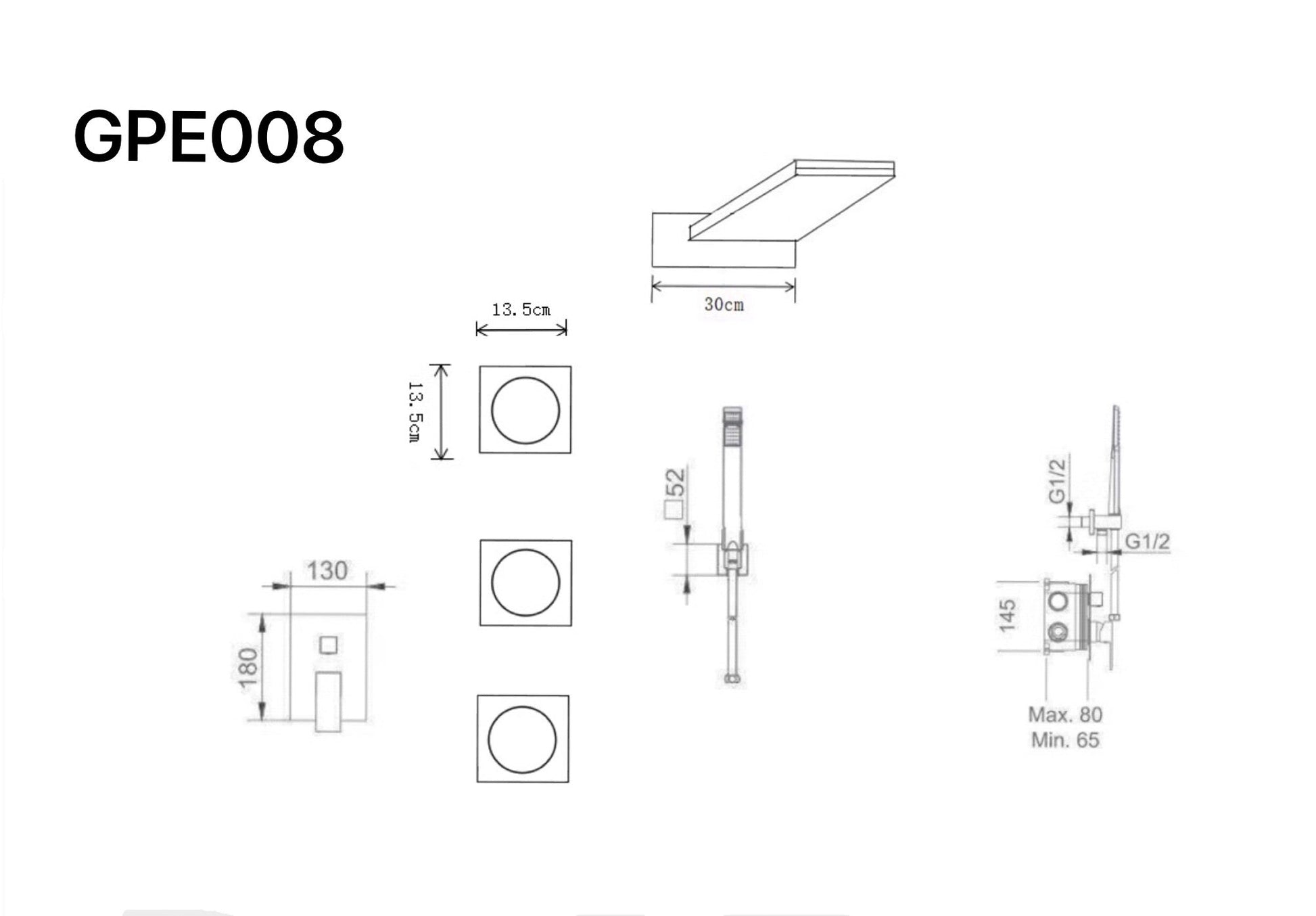 Imex - Conjunto de ducha empotrado monomando Formentera - BricoandPool