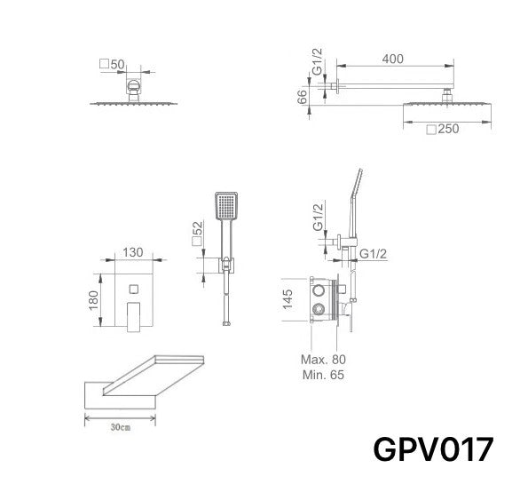 Imex - Conjunto de ducha empotrado monomando Java - BricoandPool