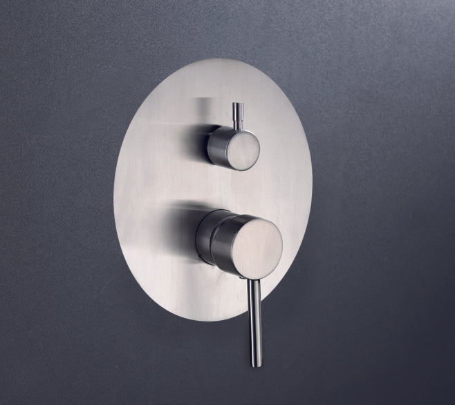 Imex - Conjunto de ducha empotrado monomando Moscú acero Aisi 316 - BricoandPool