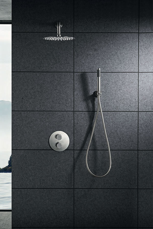 Imex - Conjunto de ducha empotrado termástatico Mosú acero S 316 - BricoandPool