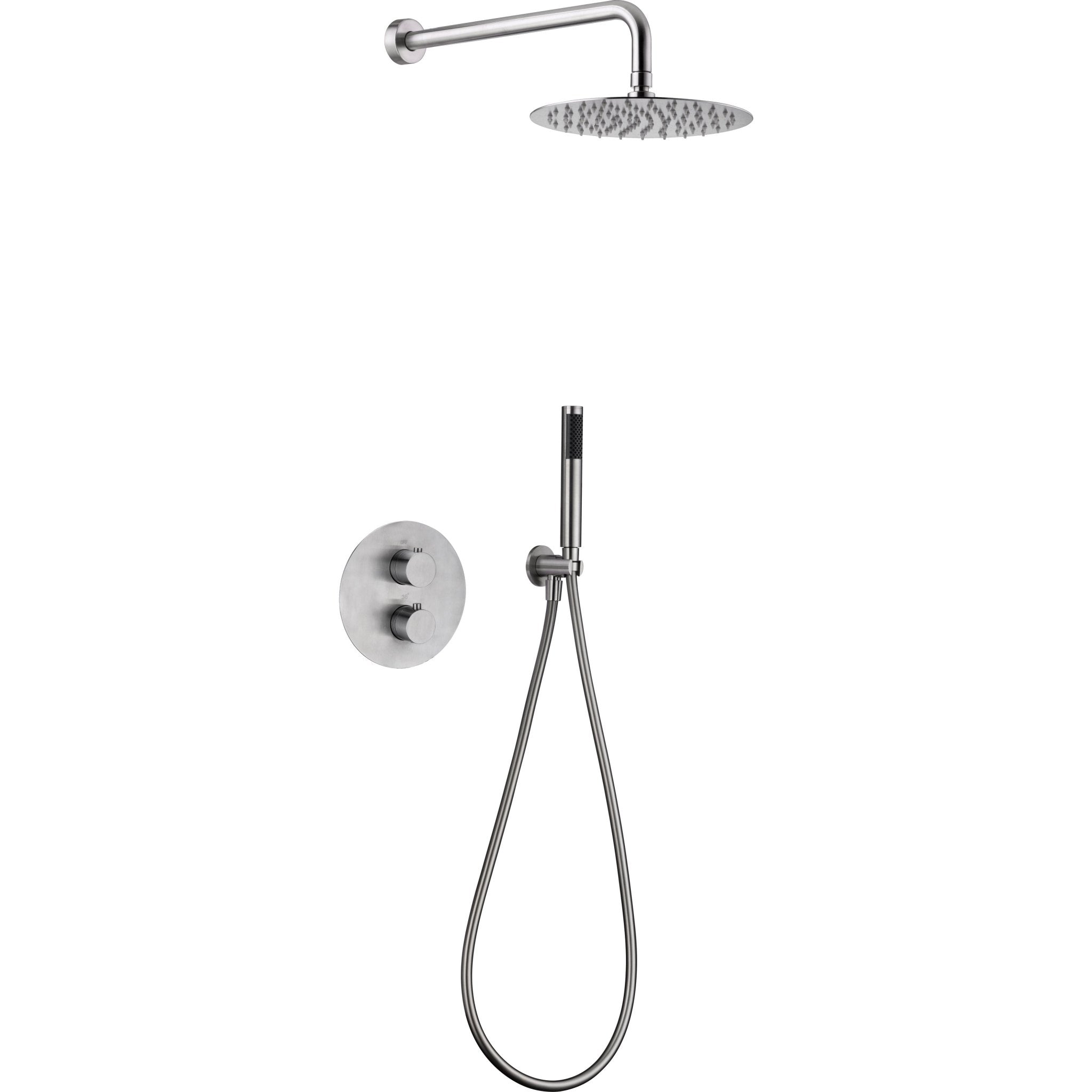 Imex - Conjunto de ducha empotrado termástatico Mosú acero S 316 - BricoandPool