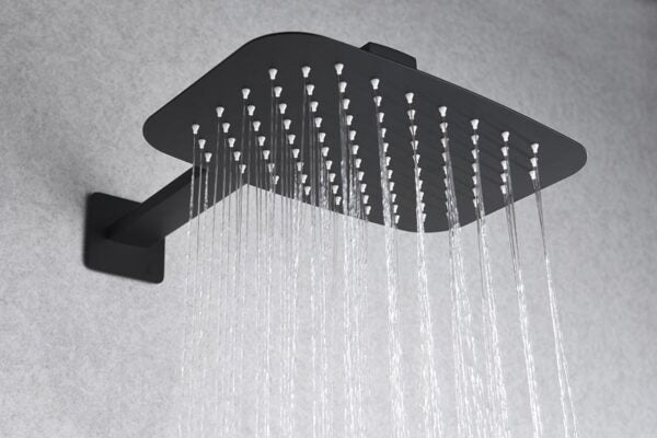 Imex - Conjunto de ducha empotrado termostático Hidra negro mate - BricoandPool