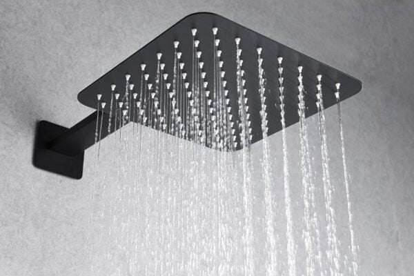 Imex - Conjunto de ducha empotrado termostático Madeira negro mate - BricoandPool