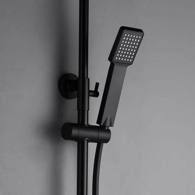 Imex - Conjunto de ducha monomando Art negro mate - BricoandPool