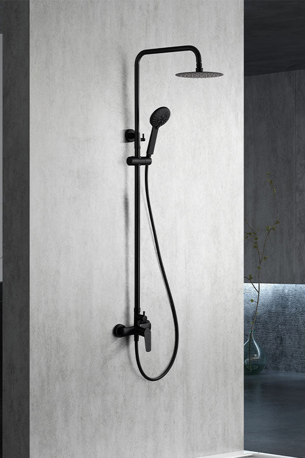 Imex - Conjunto de ducha monomando Bélgica negro mate - BricoandPool