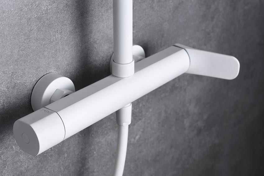 Imex - Conjunto de ducha monomando Dinamarca blanco mate - BricoandPool