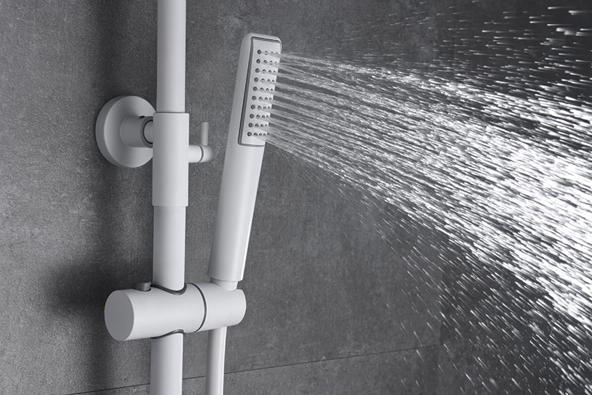 Imex - Conjunto de ducha monomando Dinamarca blanco mate - BricoandPool