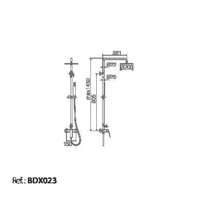 Imex - Conjunto de ducha monomando Lúxor - BricoandPool