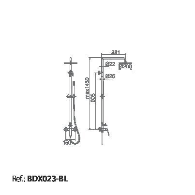 Imex - Conjunto de ducha monomando Lúxor blanco mate - BricoandPool