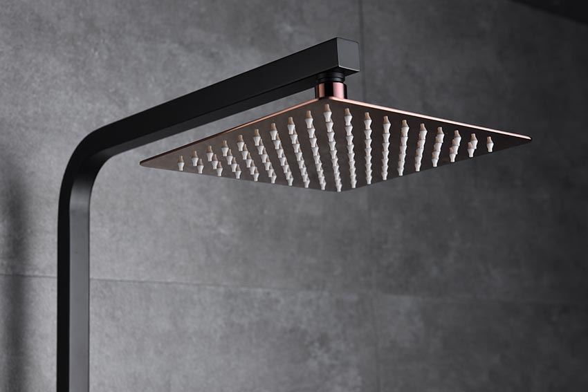 Imex - Conjunto de ducha monomando Suecia negro oro rosa - BricoandPool