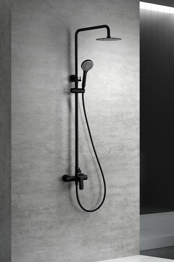 Imex - Conjunto de ducha monomando Ural negro mate - BricoandPool