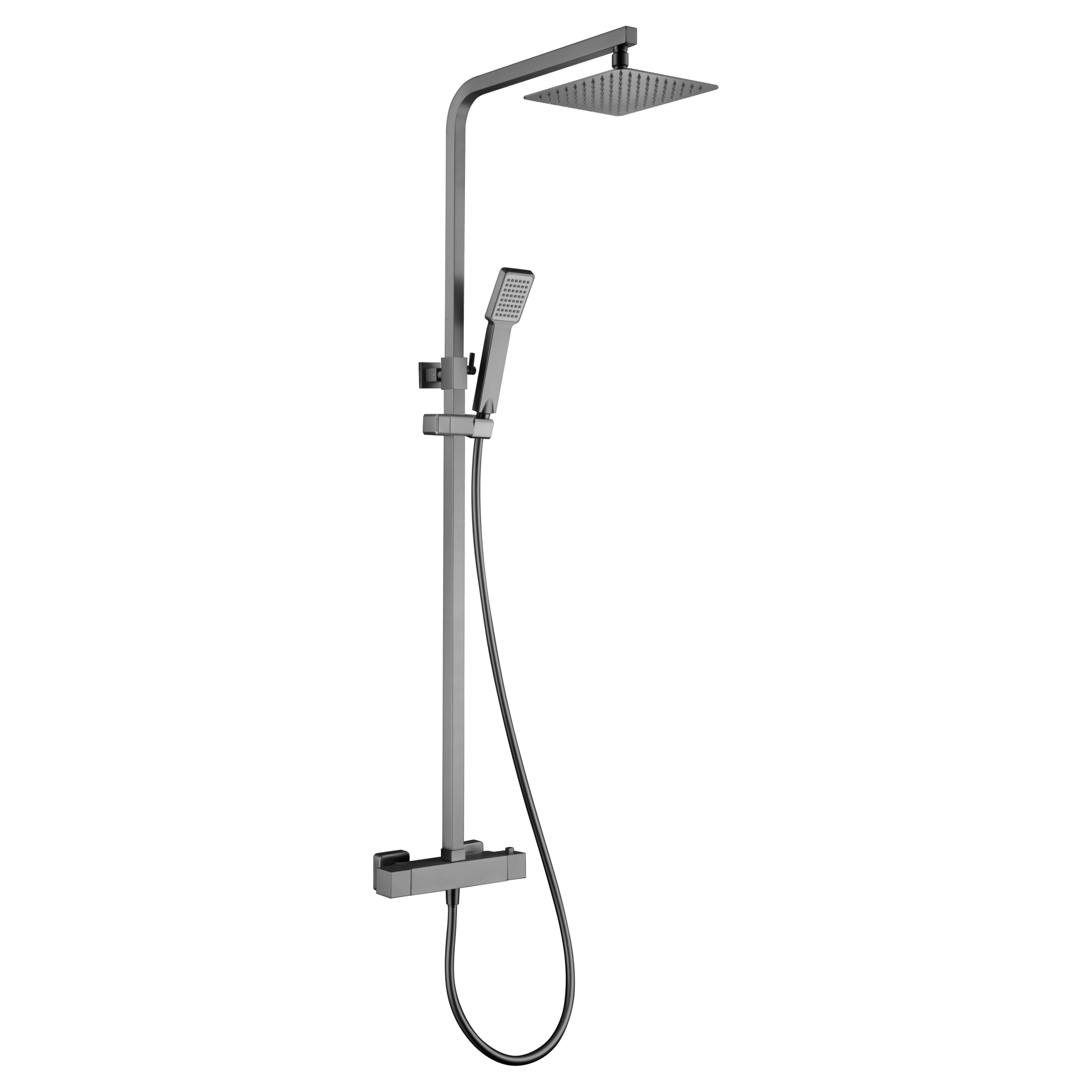 Imex - Conjunto de ducha termostático Vigo black gun metal - BricoandPool