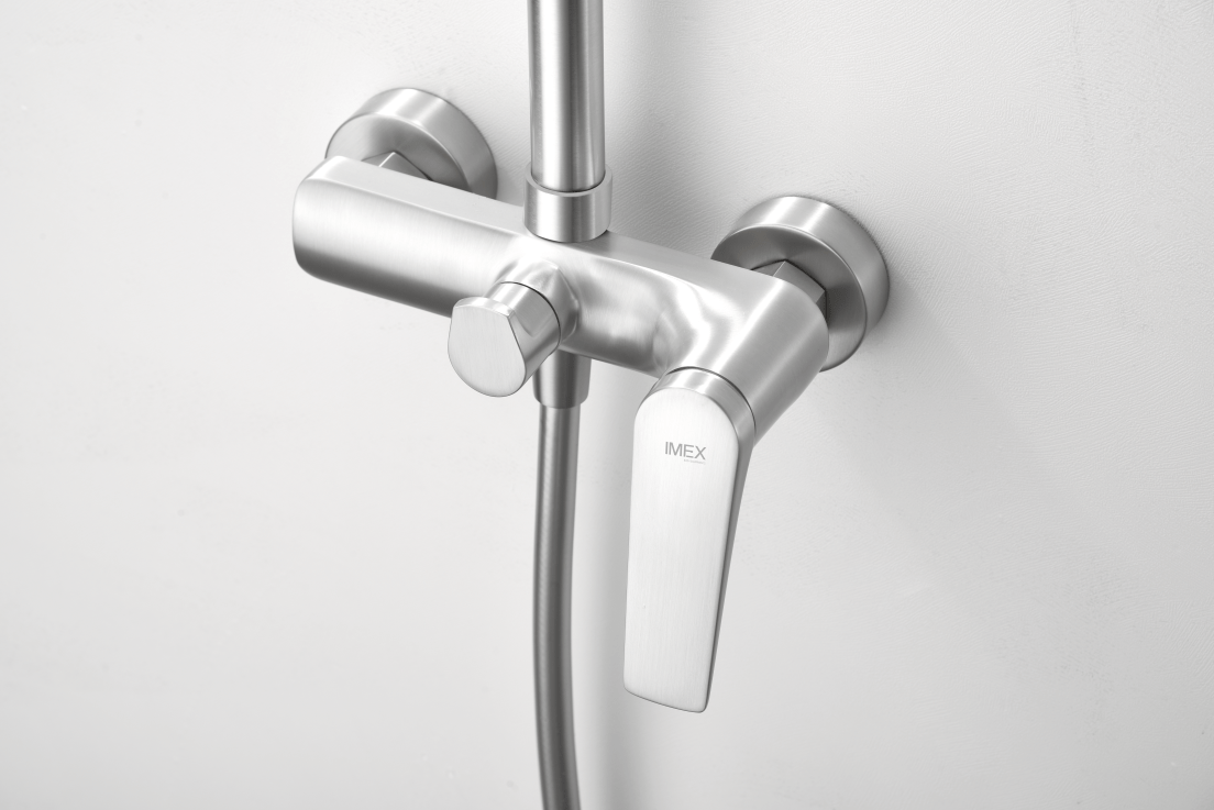 Imex - Conjunto ducha monomando Delos (acero S.316) - BricoandPool