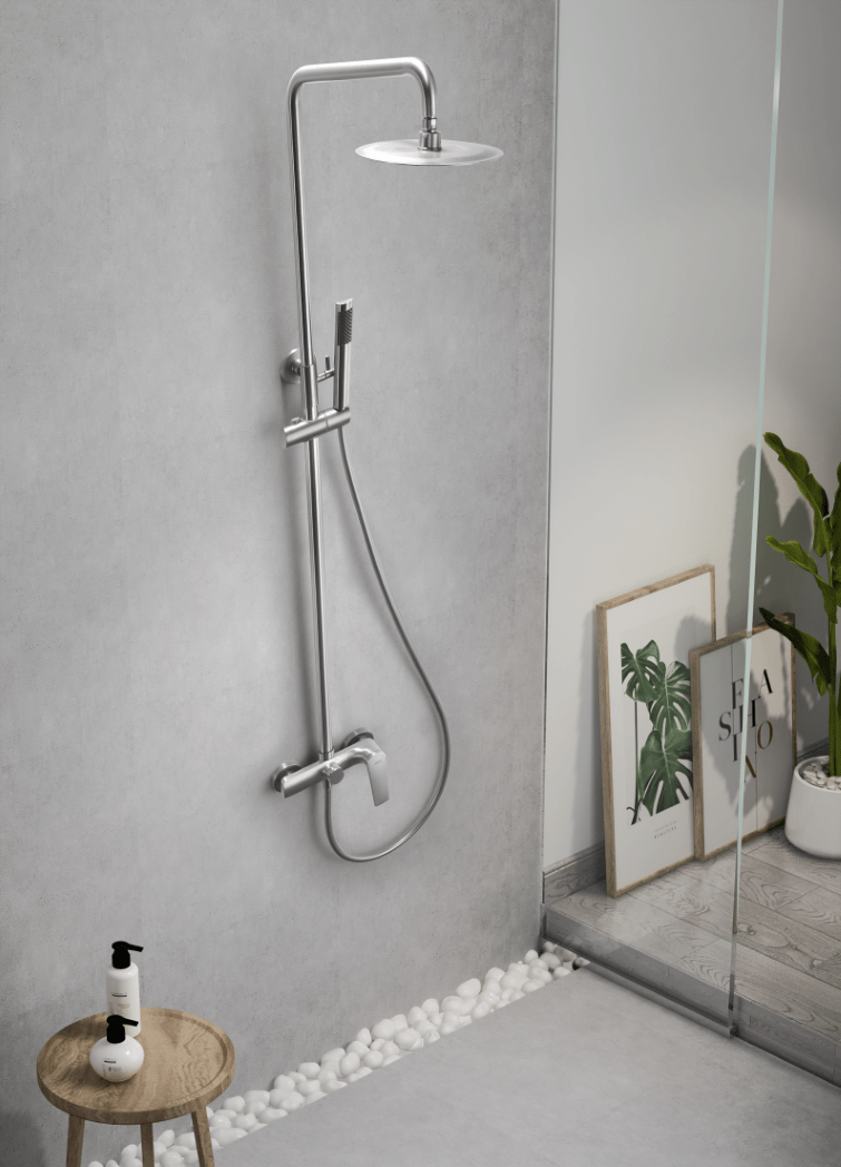 Imex - Conjunto ducha monomando Delos (acero S.316) - BricoandPool