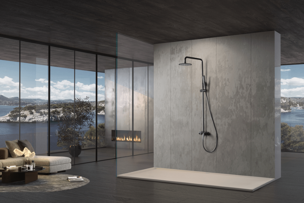 Imex - Conjunto ducha monomando Delos negro mate - BricoandPool