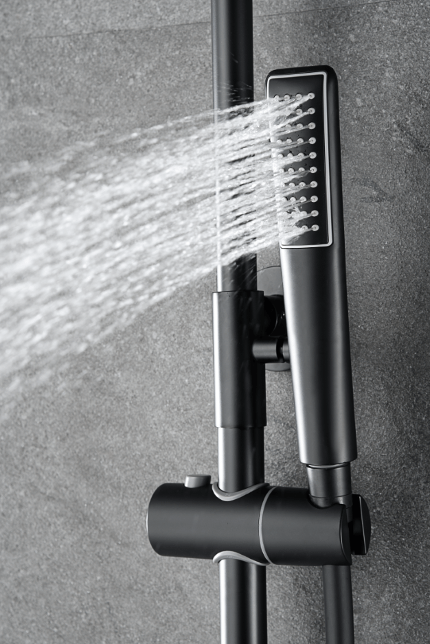 Imex - Conjunto ducha monomando Delos negro mate - BricoandPool