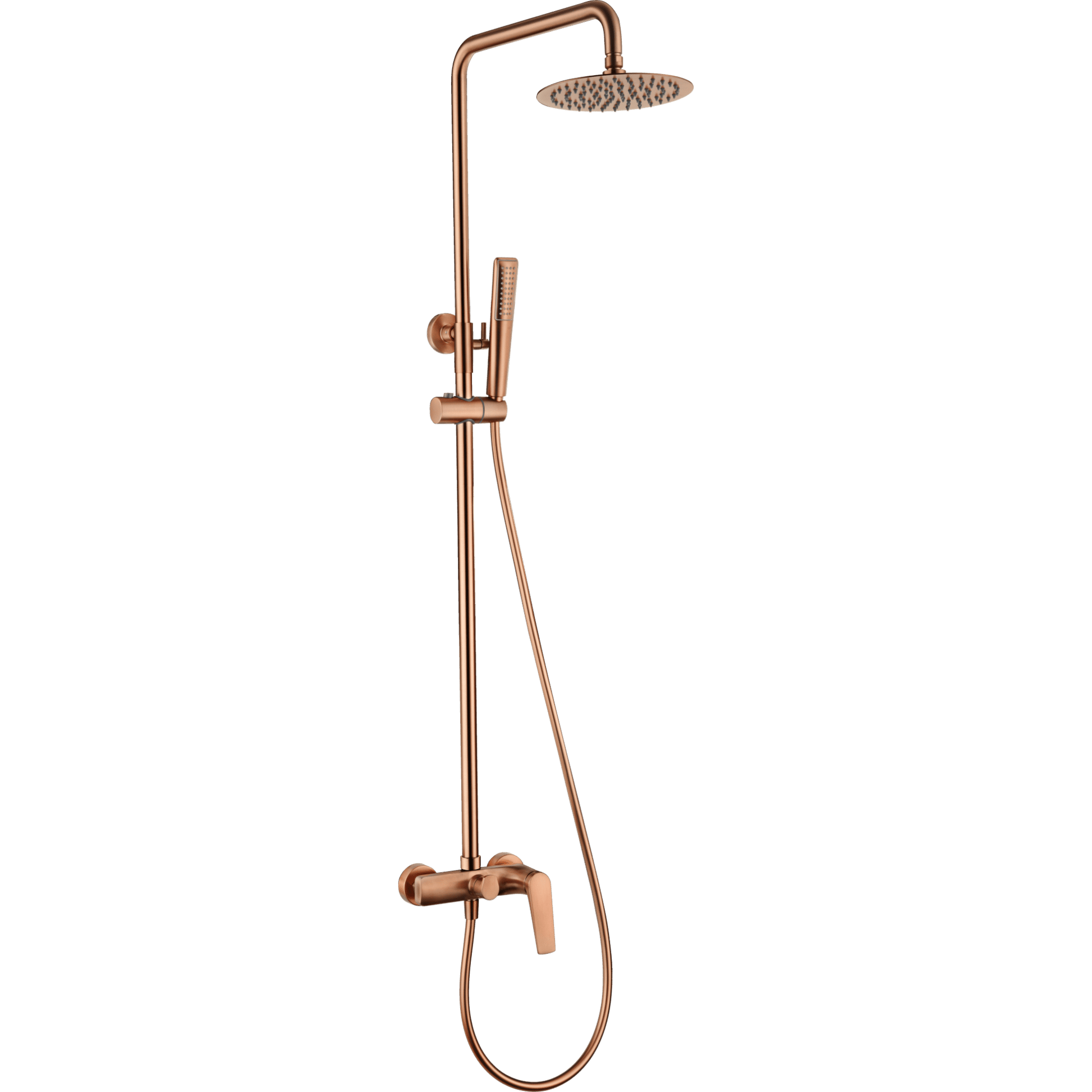 Imex - Conjunto ducha monomando Delos oro rosa cepillado - BricoandPool