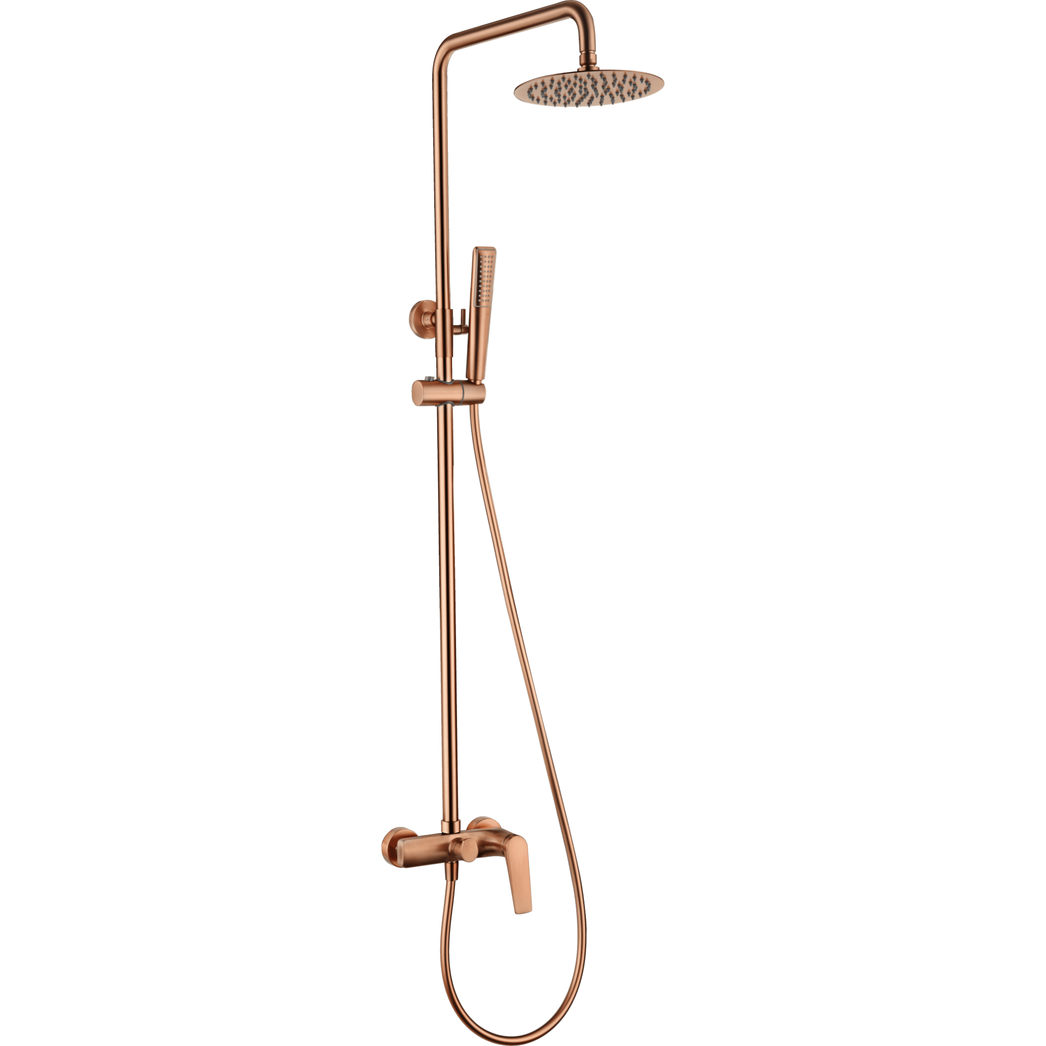 Imex - Conjunto ducha monomando Delos oro rosa cepillado - BricoandPool