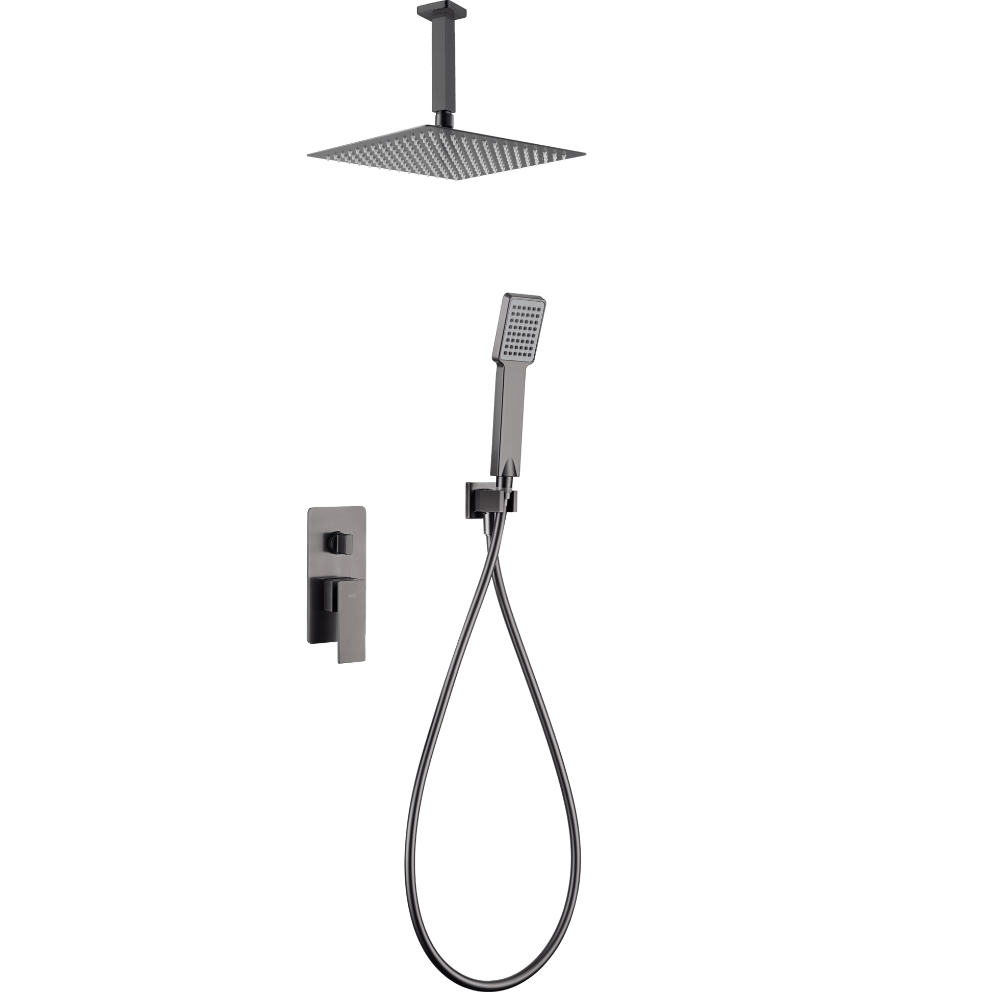 Imex - Conjunto ducha monomando empotrado Catania black gun metal - BricoandPool