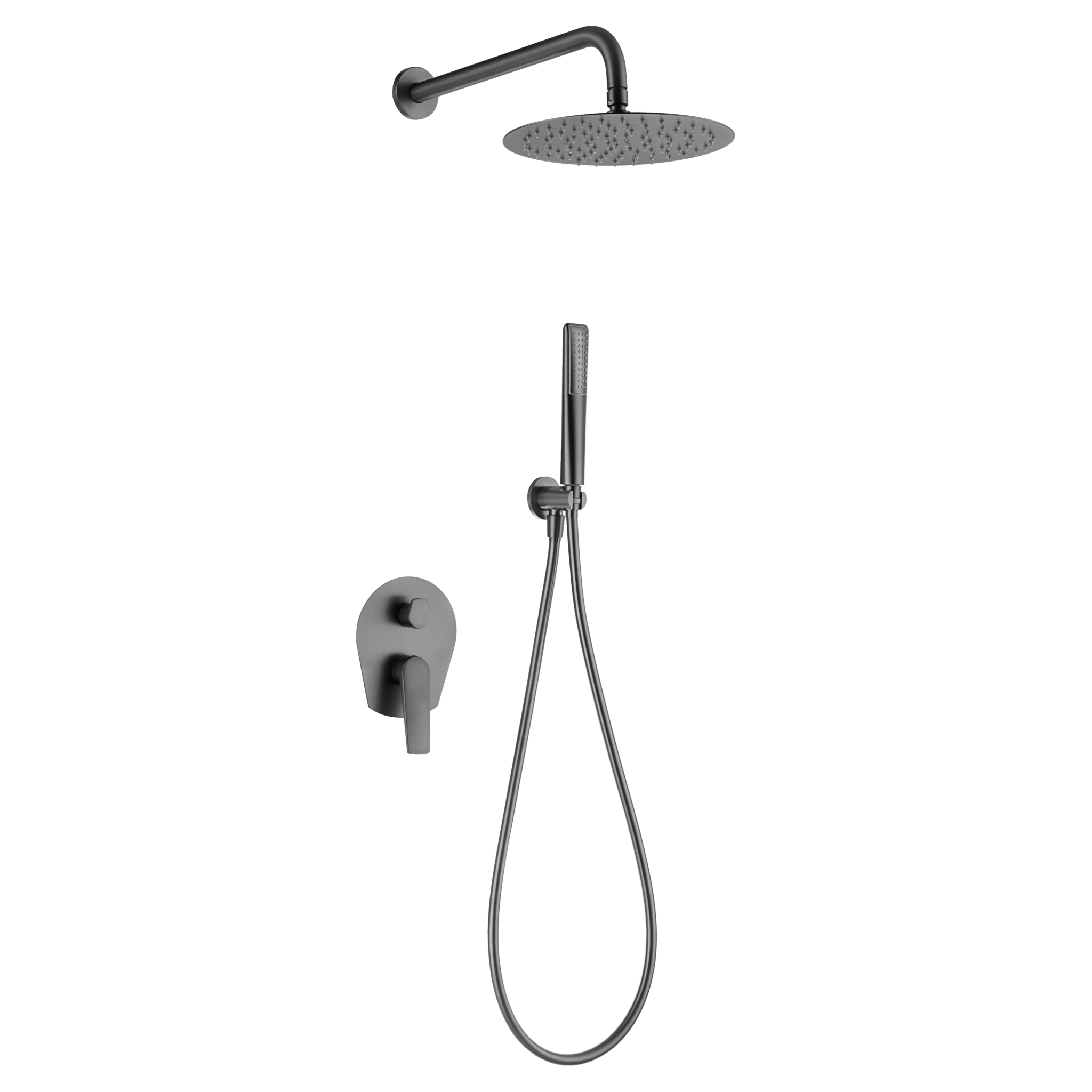 Imex - Conjunto ducha monomando empotrado Delos black gun metal - BricoandPool