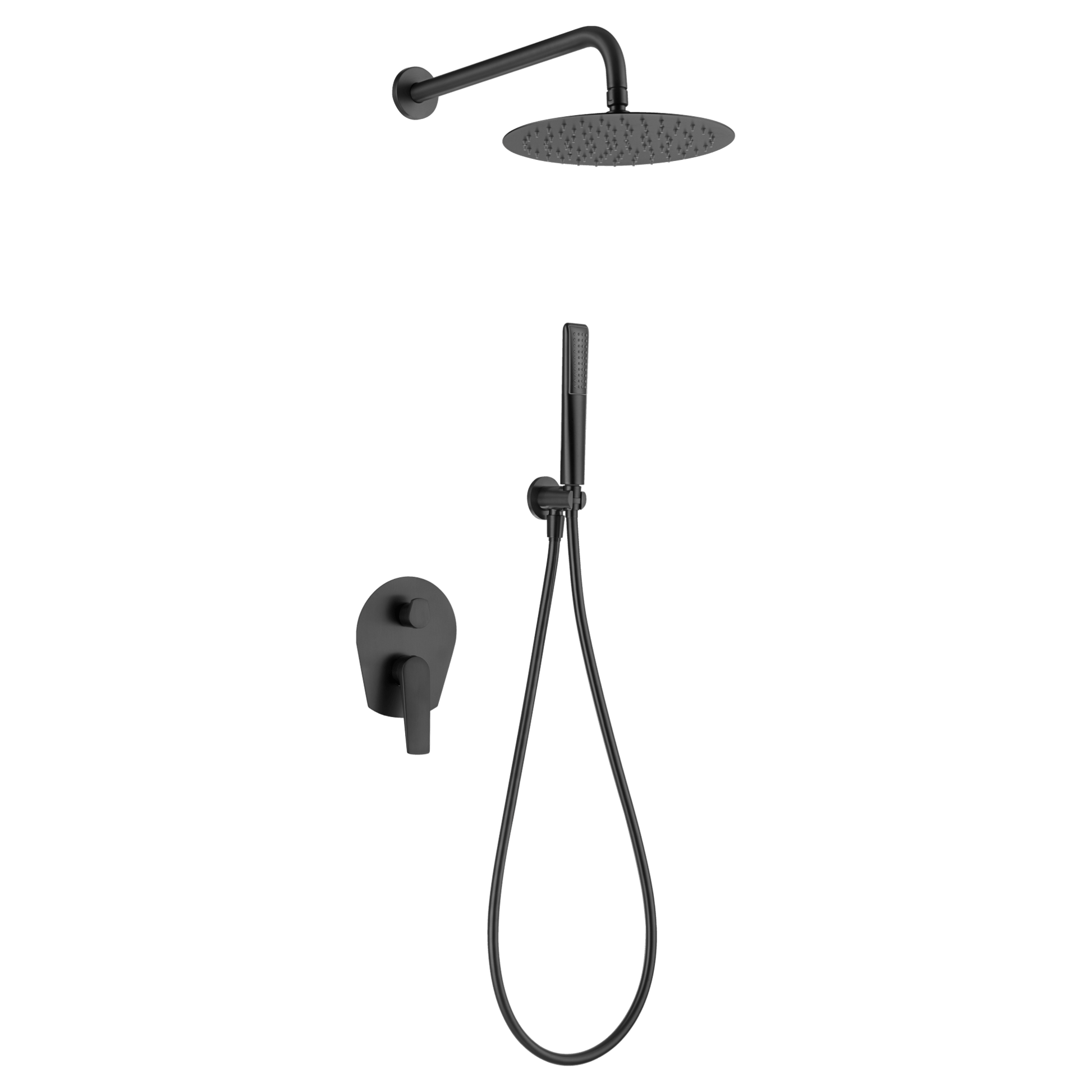 Imex - Conjunto ducha monomando empotrado Delos negro mate - BricoandPool