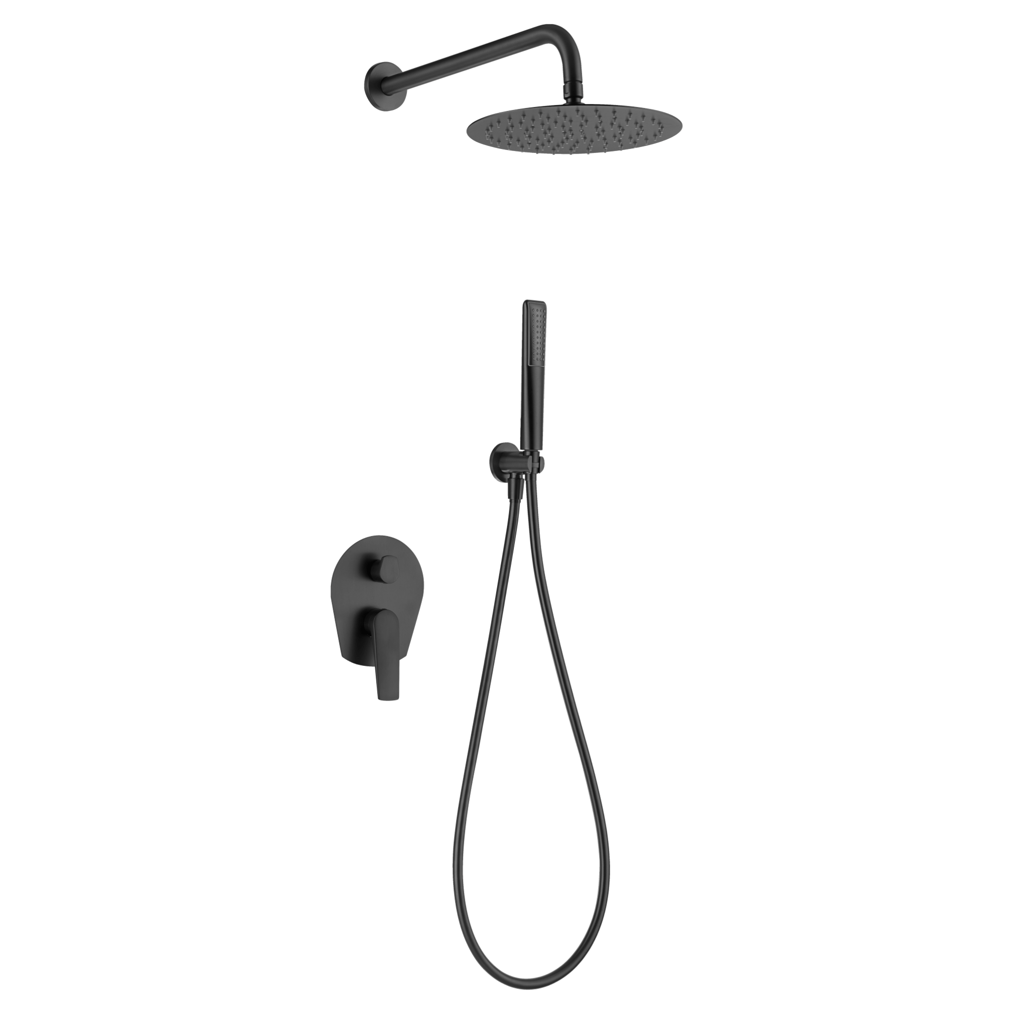 Imex - Conjunto ducha monomando empotrado Delos negro mate - BricoandPool