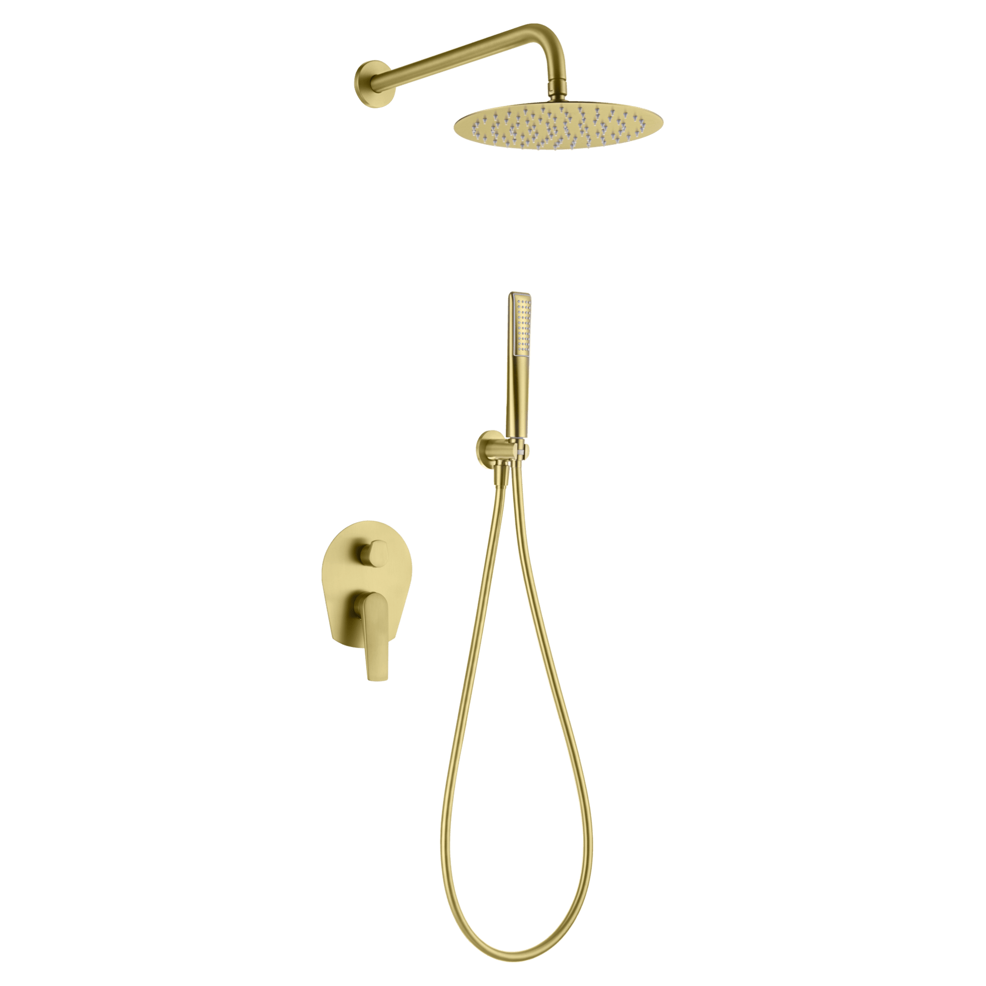 Imex - Conjunto ducha monomando empotrado Delos oro cepillado - BricoandPool