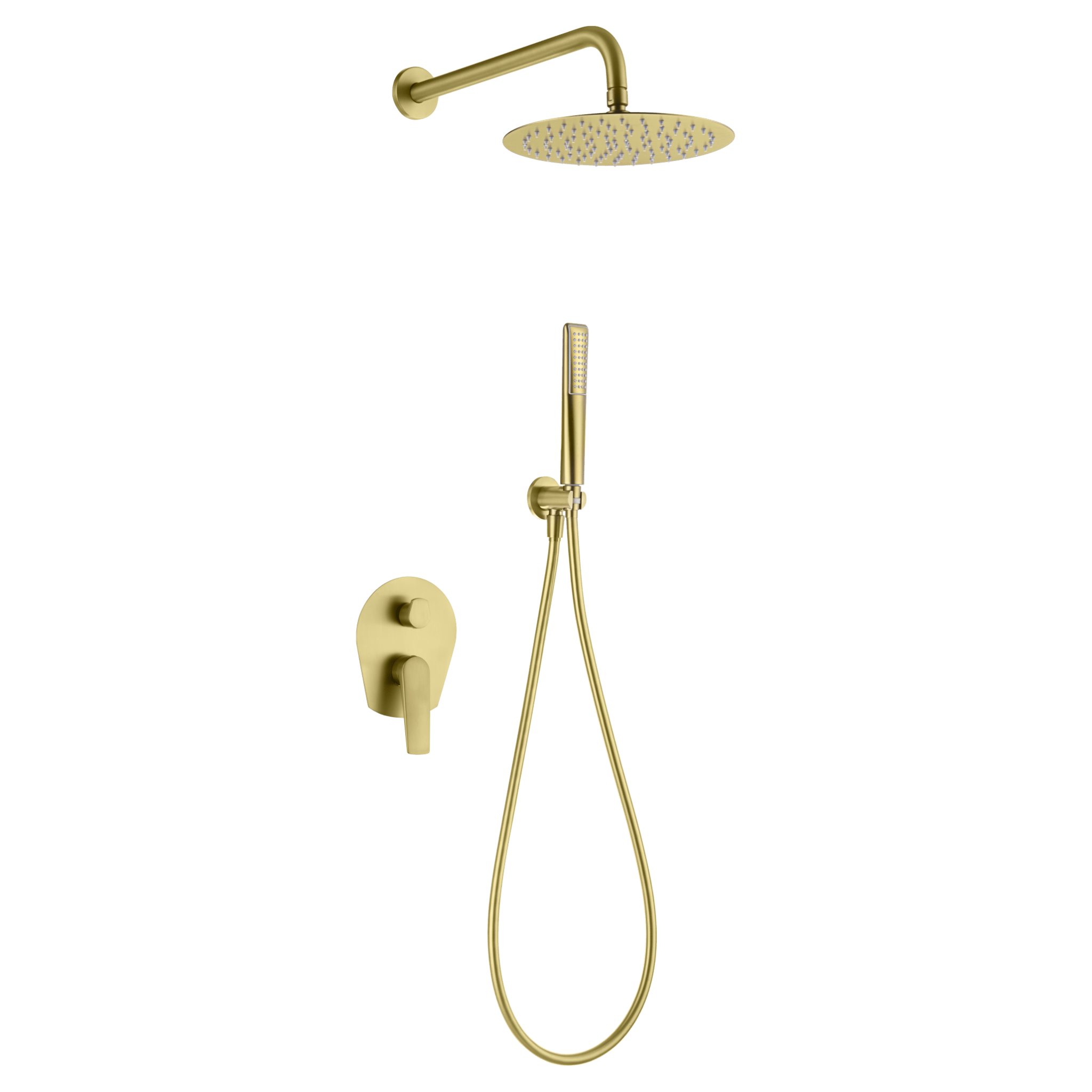 Imex - Conjunto ducha monomando empotrado Delos oro cepillado - BricoandPool