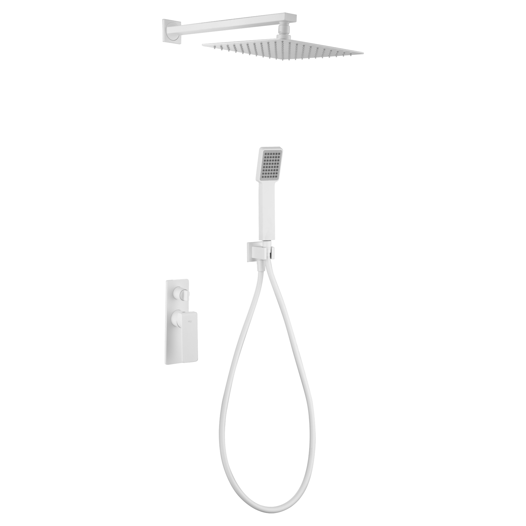 Imex - Conjunto ducha monomando empotrado Fiyi blanco mate - BricoandPool