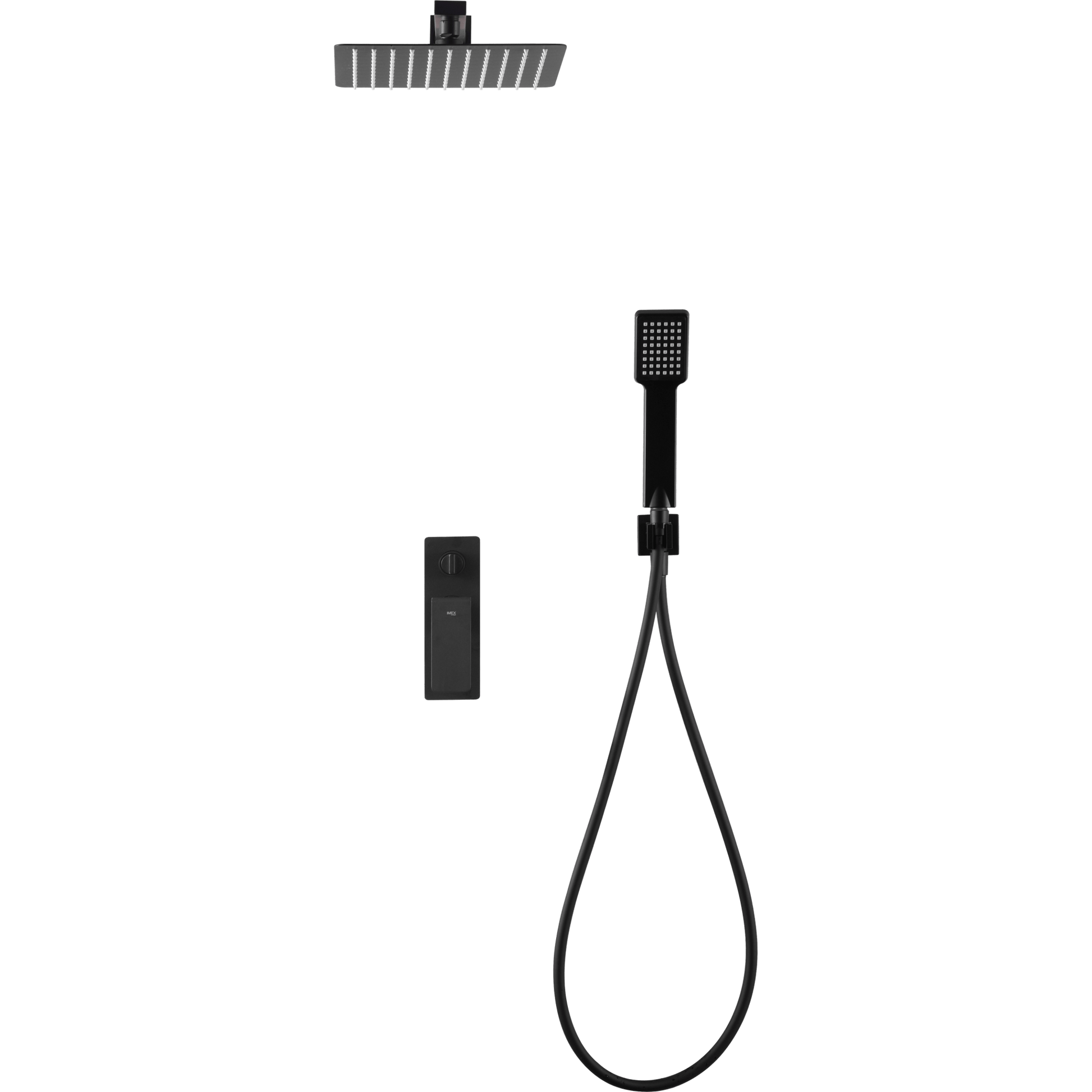 Imex - Conjunto ducha monomando empotrado Fiyi negro mate - BricoandPool