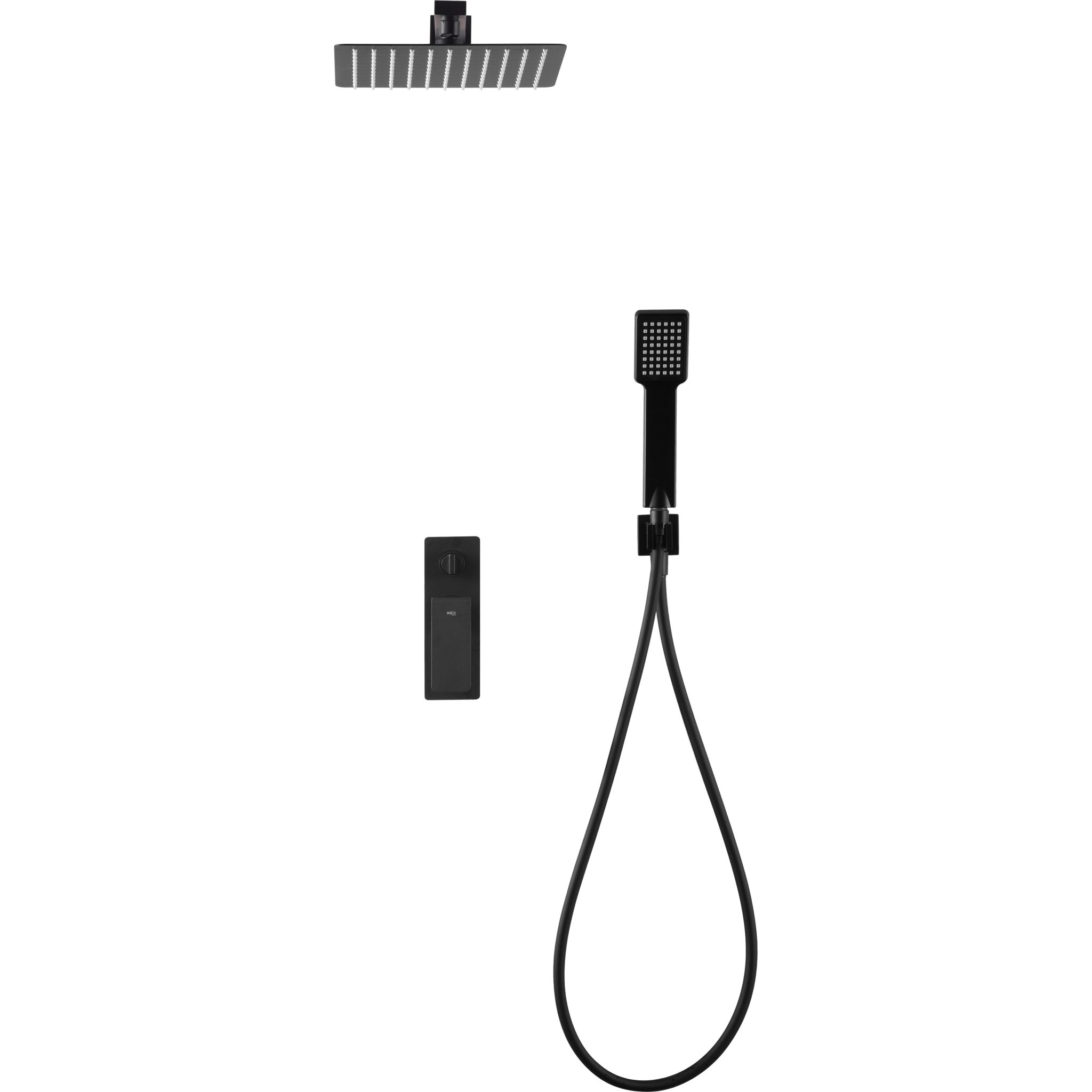 Imex - Conjunto ducha monomando empotrado Fiyi negro mate - BricoandPool