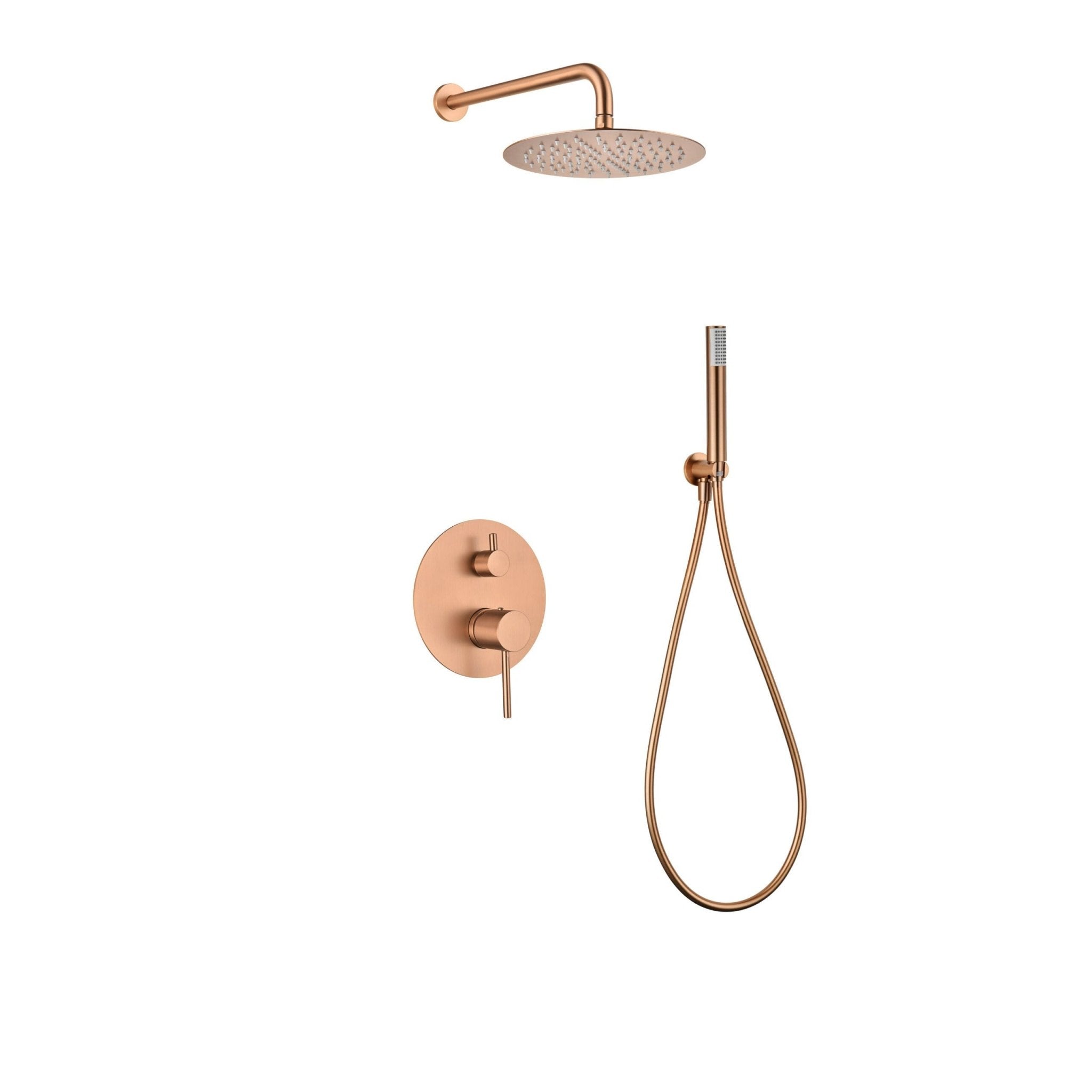 Imex - Conjunto ducha monomando empotrado Monza oro rosa cepillado - BricoandPool