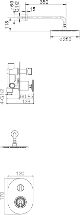 Imex - Conjunto ducha monomando empotrado Olimpo - BricoandPool