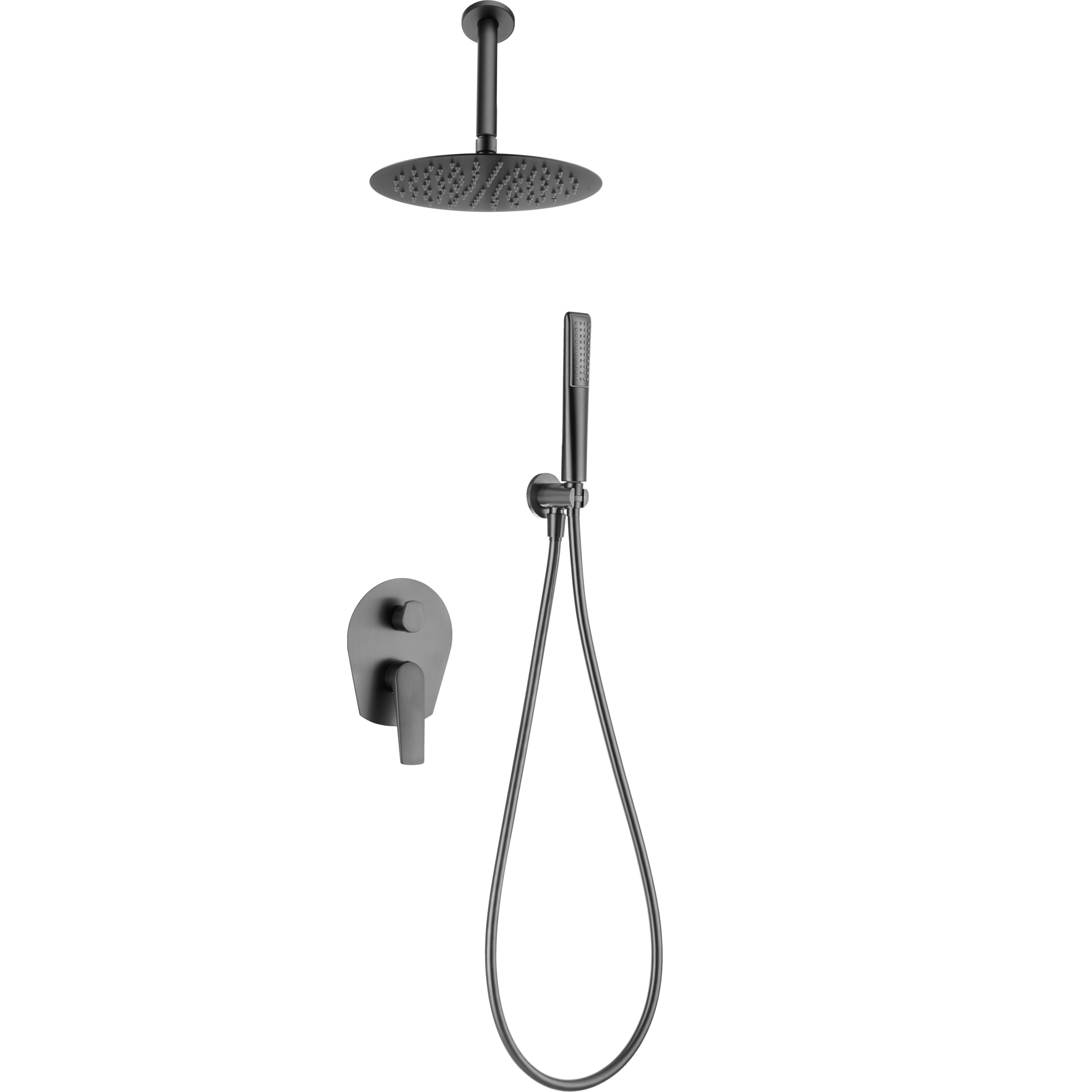 Imex - Conjunto ducha monomando empotrado Paros black gun - BricoandPool