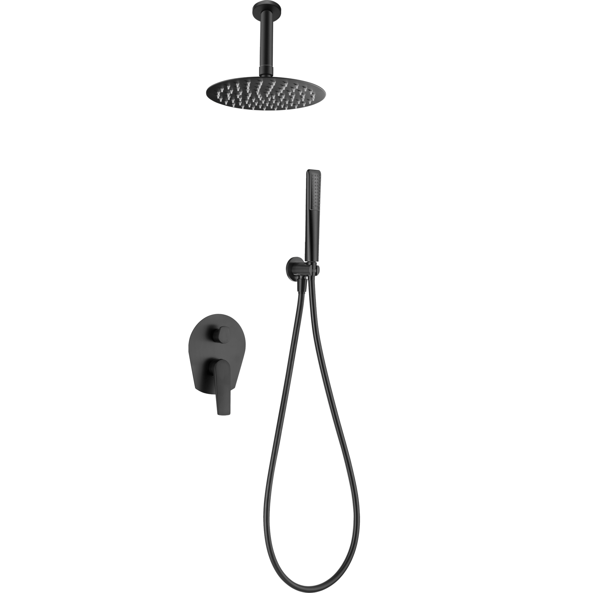 Imex - Conjunto ducha monomando empotrado Paros negro mate - BricoandPool