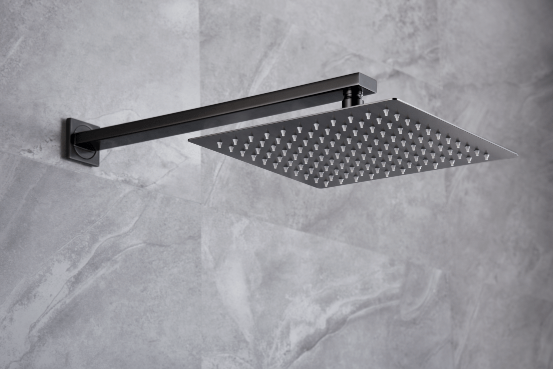 Imex - Conjunto ducha monomando empotrado Pisa black gun metal - BricoandPool